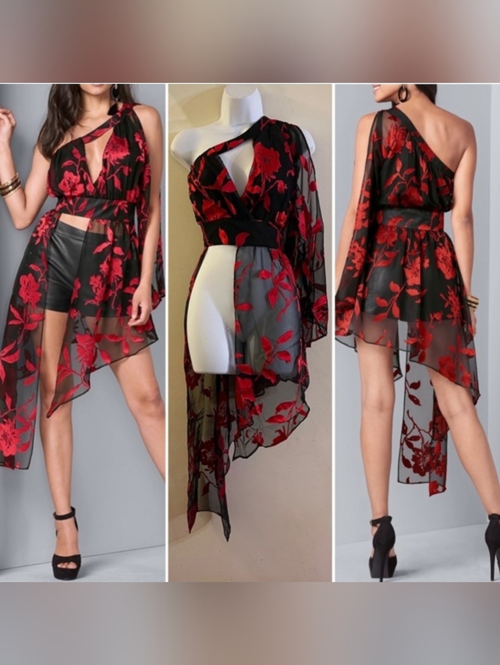 Venus EMBROIDERED ASYMMETRIC TOP